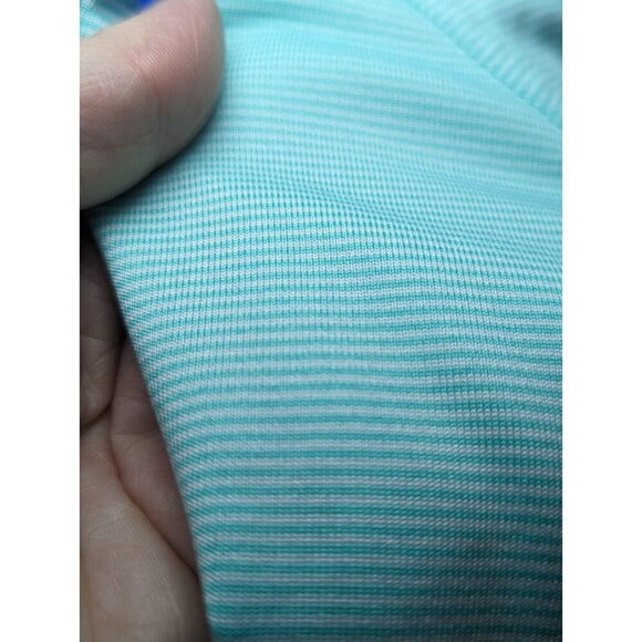 Callaway Mens Size Medium Blue Pin Stripped Opti Dry Short Sleeve Polo Golf - Picture 4 of 12